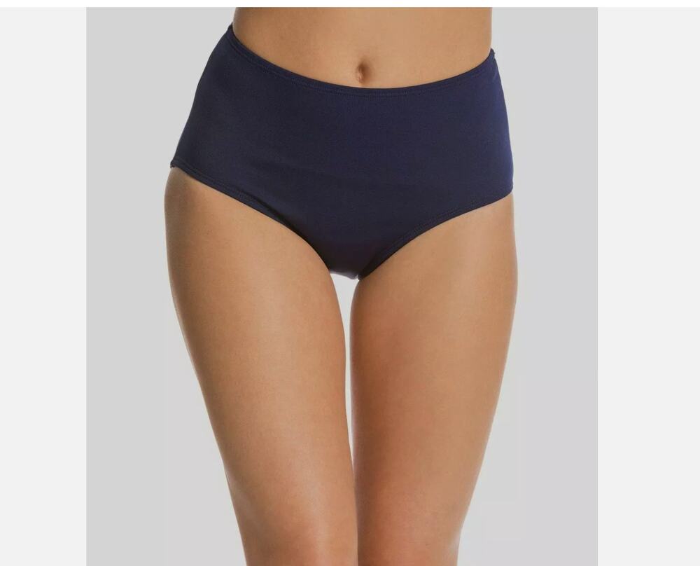 TYR Swim-Wear Women's Purple Active-Wear High-Waist Bikini Bottoms Size 16 Navy